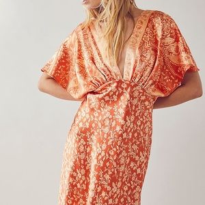 Free people Beatrice Maxi dress satin empire waist size 0